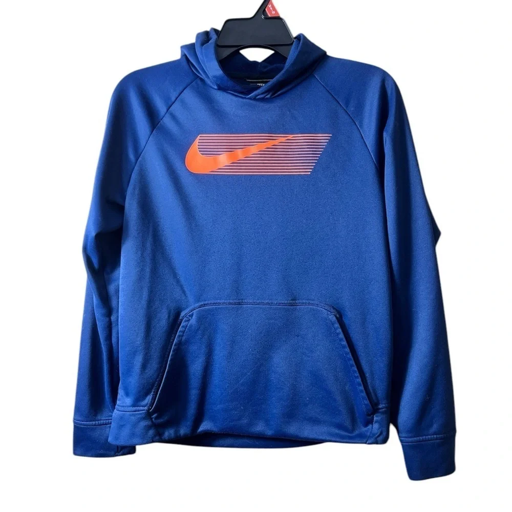 Youth‎ Nike Dri Fit Pullover Blue Hoodie Size XL Athletic Sports Play